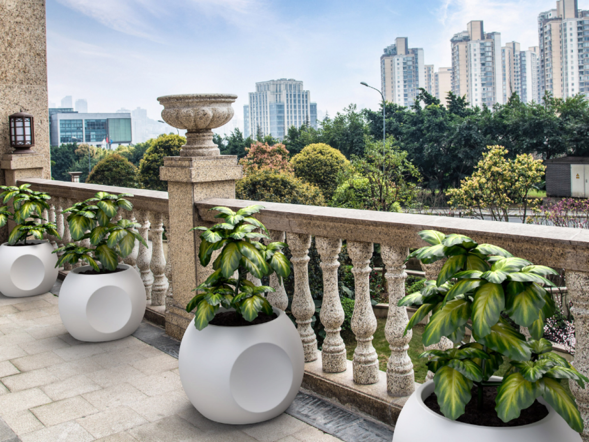 outdoor planters at the veranda